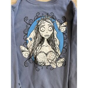Tim Burton's Corpse Bride Sweatshirt XL Blue Emily Butterfly Graphic Pullover